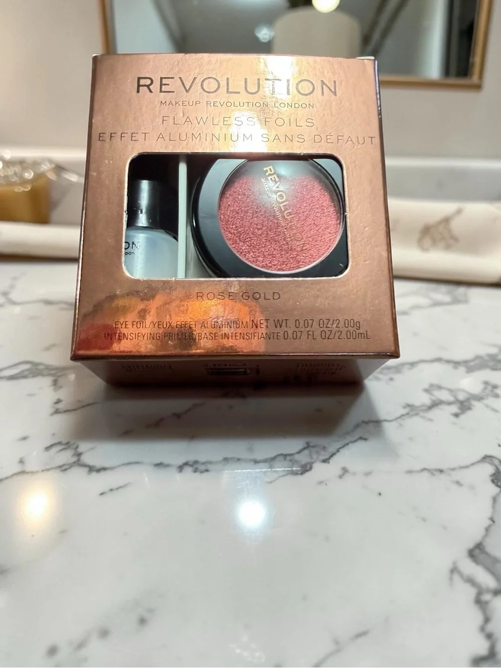 Revolution Flawless Foils Eyeshadow Duo - Rose Gold & Silver Unicorn